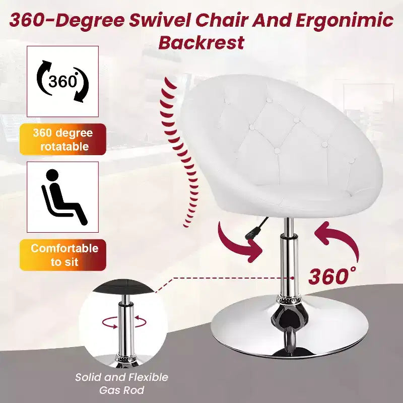 BestMassage Vanity Chair Modern Swivel Makeup Chair with Adjustable Height Accent Chair