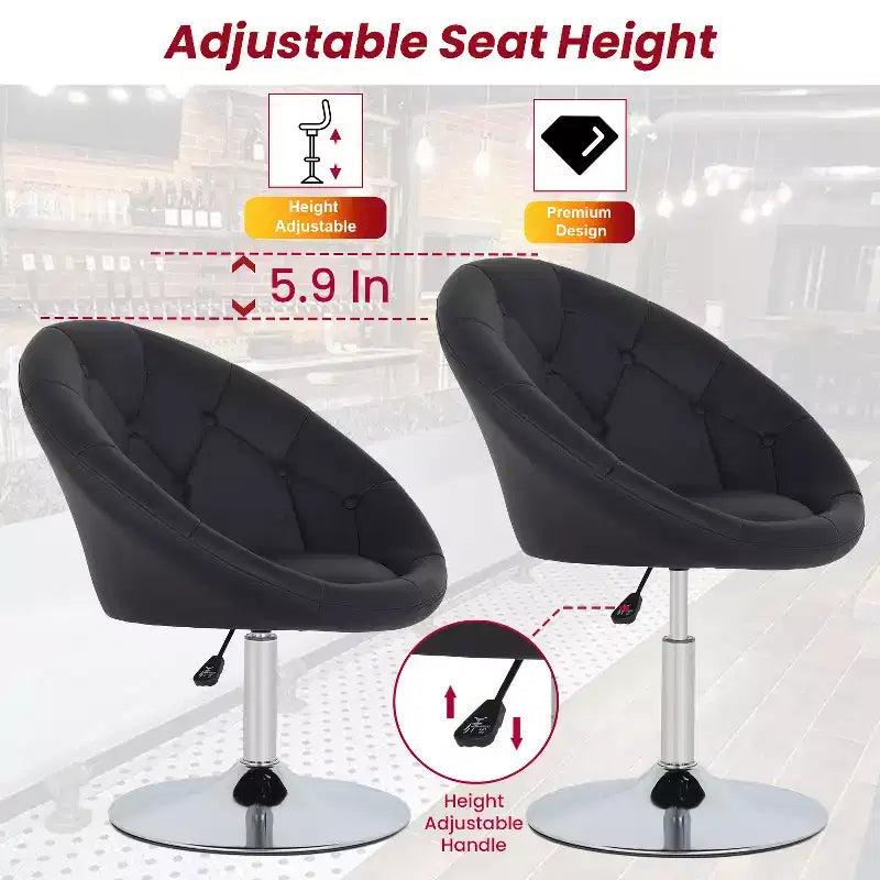 BestMassage Vanity Chair Modern Swivel Makeup Chair with Adjustable Height Accent Chair