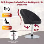 BestMassage Vanity Chair Modern Swivel Makeup Chair with Adjustable Height Accent Chair