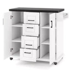 Costway Rolling Kitchen Island Cart on Wheels Mobile Serving Utility Trolley Cart