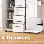 Costway Rolling Kitchen Island Cart on Wheels Mobile Serving Utility Trolley Cart