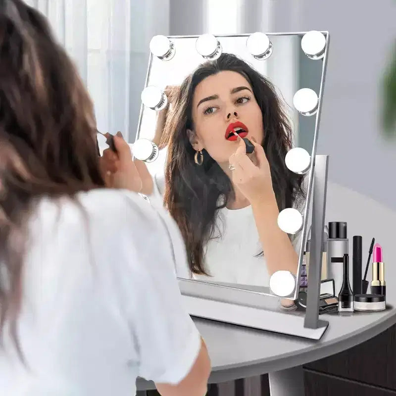 Slimoon Hollywood Vanity Mirror with 12 LED Dimmable Lights in White