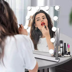 Slimoon Hollywood Vanity Mirror with 12 LED Dimmable Lights in White