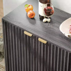 HOMCOM Fluted Buffet Cabinet with Storage, 55 Modern Sideboard Storage Cabinet with 4 Doors, 2 Adjustable Shelves and 5 Wood Legs