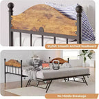 Twin Daybed with Trundle  Stylish Metal Sofa Bed Frame, Pop-Up Trundle, Perfect for Any Space