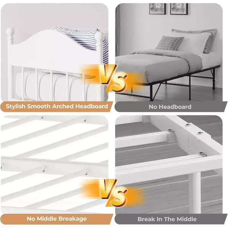 Twin Daybed with Trundle  Stylish Metal Sofa Bed Frame, Pop-Up Trundle, Perfect for Any Space