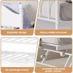 Twin Daybed with Trundle  Stylish Metal Sofa Bed Frame, Pop-Up Trundle, Perfect for Any Space