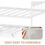 Twin Daybed with Trundle  Stylish Metal Sofa Bed Frame, Pop-Up Trundle, Perfect for Any Space
