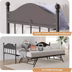 Twin Daybed with Trundle  Stylish Metal Sofa Bed Frame, Pop-Up Trundle, Perfect for Any Space