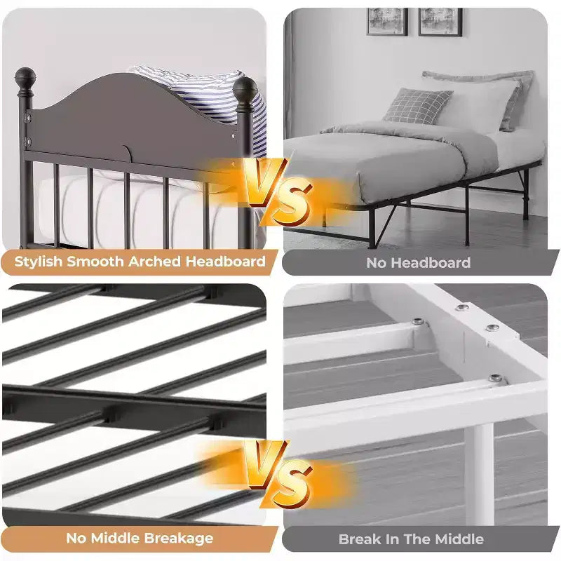 Twin Daybed with Trundle  Stylish Metal Sofa Bed Frame, Pop-Up Trundle, Perfect for Any Space