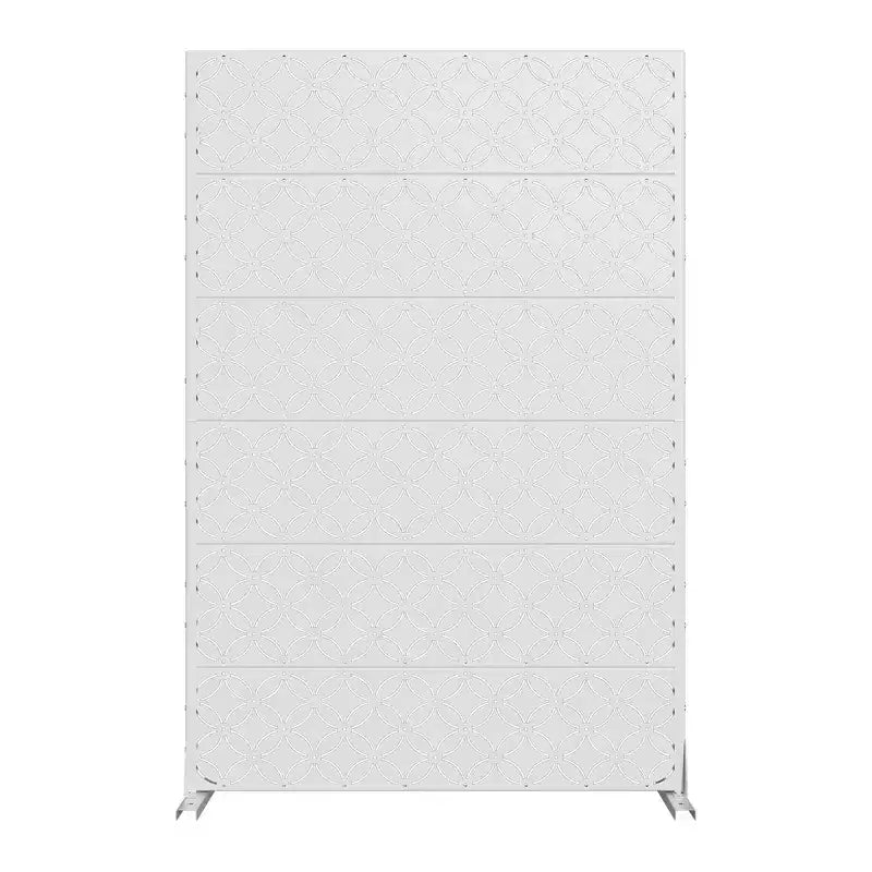 72 H47W Dovelina White Metal Planter Box with Trellis Privacy Screen for Caf Patio,Garden & Balconies