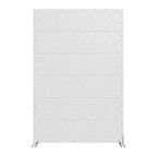 72 H47W Dovelina White Metal Planter Box with Trellis Privacy Screen for Caf Patio,Garden & Balconies