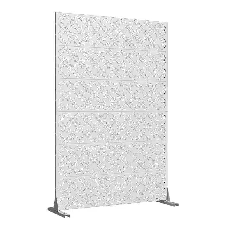 72 H47W Dovelina White Metal Planter Box with Trellis Privacy Screen for Caf Patio,Garden & Balconies
