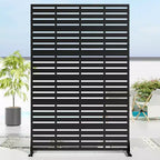 72 H47W Dovelina Black Metal Planter Box with Trellis Privacy Screen for Caf Patio,Garden & Balconies