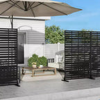 72 H47W Dovelina Black Metal Planter Box with Trellis Privacy Screen for Caf Patio,Garden & Balconies