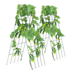 VEVOR Cucumber Trellis for Climbing Plants, 39 x 32 Foldable Cucumber Trellis Set with Twist Ties, Metal Garden Trellis for Raised Bed