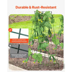 VEVOR Cucumber Trellis for Climbing Plants, 39 x 32 Foldable Cucumber Trellis Set with Twist Ties, Metal Garden Trellis for Raised Bed