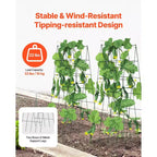 VEVOR Cucumber Trellis for Climbing Plants, 39 x 32 Foldable Cucumber Trellis Set with Twist Ties, Metal Garden Trellis for Raised Bed