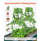 VEVOR Cucumber Trellis for Climbing Plants, 39 x 32 Foldable Cucumber Trellis Set with Twist Ties, Metal Garden Trellis for Raised Bed