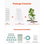 VEVOR Cucumber Trellis for Climbing Plants, 39 x 32 Foldable Cucumber Trellis Set with Twist Ties, Metal Garden Trellis for Raised Bed