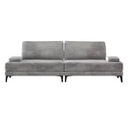 ATJafurn Sectional Sofa Couch 116 Inch Oversized Grey Corduroy 4 Seater Modern Modular Armless Sleeper with Removable Pillows For Living Room