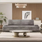 ATJafurn Sectional Sofa Couch 116 Inch Oversized Grey Corduroy 4 Seater Modern Modular Armless Sleeper with Removable Pillows For Living Room