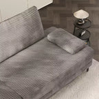 ATJafurn Sectional Sofa Couch 116 Inch Oversized Grey Corduroy 4 Seater Modern Modular Armless Sleeper with Removable Pillows For Living Room