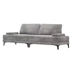 ATJafurn Sectional Sofa Couch 116 Inch Oversized Grey Corduroy 4 Seater Modern Modular Armless Sleeper with Removable Pillows For Living Room