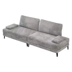 ATJafurn Sectional Sofa Couch 116 Inch Oversized Grey Corduroy 4 Seater Modern Modular Armless Sleeper with Removable Pillows For Living Room