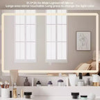 Homesflex Modern White Makeup Vanity Desk with Adjustable Lights, Mirror, and Storage - Complete Vanity Set with Drawers, Shelves, and Stool
