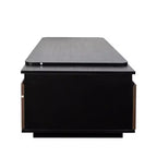 Extendable Coffee Table Cocktail Table Adjustable Wood Center Table Side Table with 2 Storage Drawers, Black+Walnut Brown-ModernLuxe