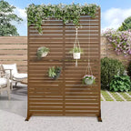 PexFix 72 in. x 47 in. Outdoor Privacy Rectangle Screen Galvanized Steel Panel Divider in Brown