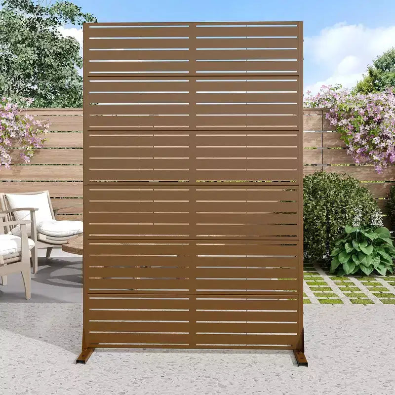 PexFix 72 in. x 47 in. Outdoor Privacy Rectangle Screen Galvanized Steel Panel Divider in Brown