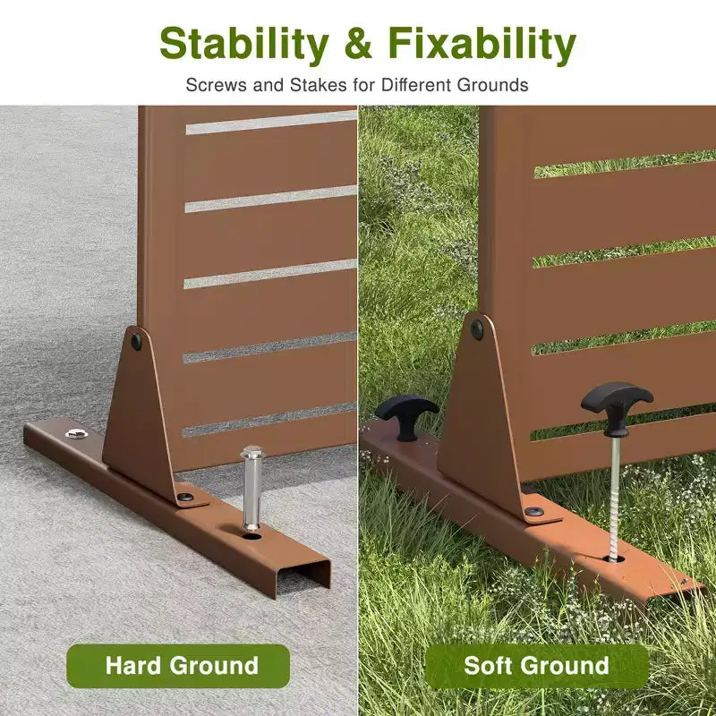 PexFix 72 in. x 47 in. Outdoor Privacy Rectangle Screen Galvanized Steel Panel Divider in Brown