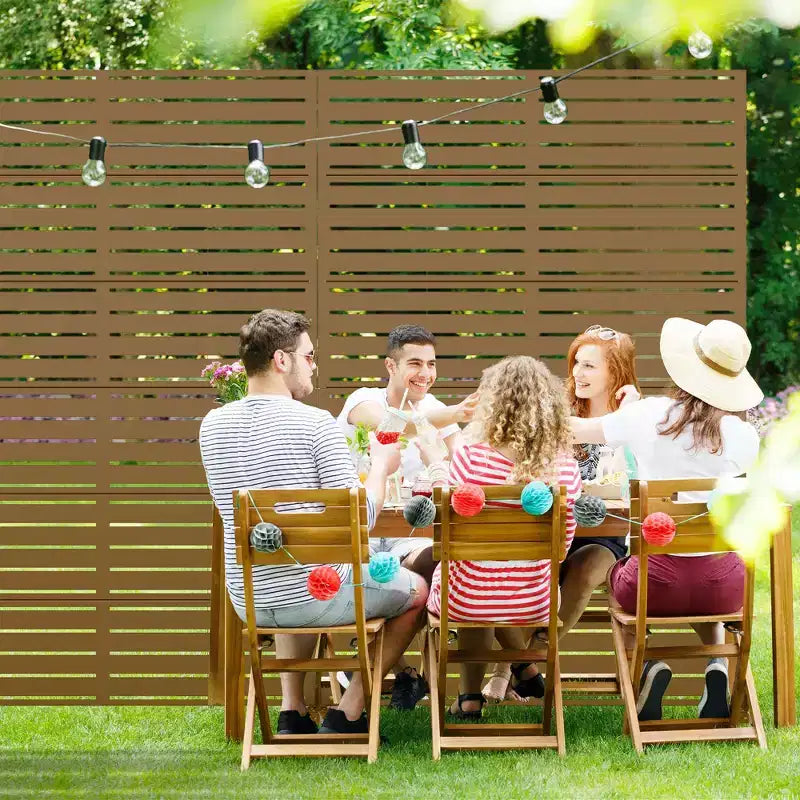 PexFix 72 in. x 47 in. Outdoor Privacy Rectangle Screen Galvanized Steel Panel Divider in Brown