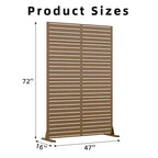 PexFix 72 in. x 47 in. Outdoor Privacy Rectangle Screen Galvanized Steel Panel Divider in Brown
