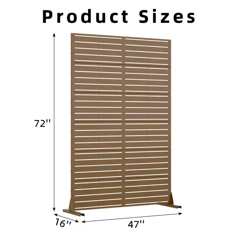 PexFix 72 in. x 47 in. Outdoor Privacy Rectangle Screen Galvanized Steel Panel Divider in Brown