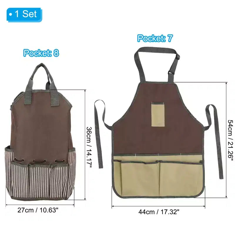 Unique Bargains Oxford Cloth Multi-Purpose Garden Tool Bag with Apron 1 Set
