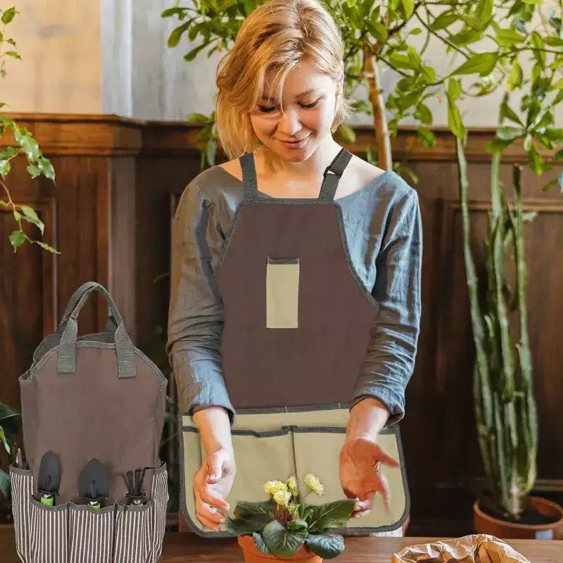 Unique Bargains Oxford Cloth Multi-Purpose Garden Tool Bag with Apron 1 Set