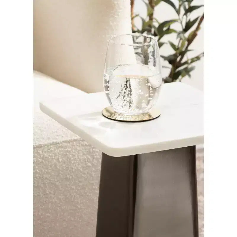 Kate and Laurel Quinley Square Marble Drink Table