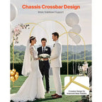 VEVOR Wedding Arch Backdrop Stand, Set of 3, Metal Stable Stand with Case Connection & Chassis Crossbar Design