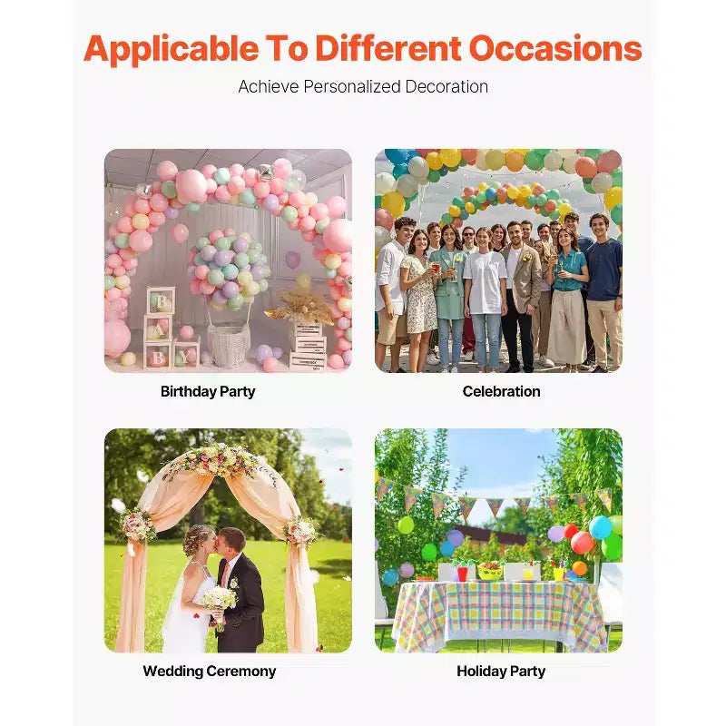 VEVOR Wedding Arch Backdrop Stand, Set of 3, Metal Stable Stand with Case Connection & Chassis Crossbar Design
