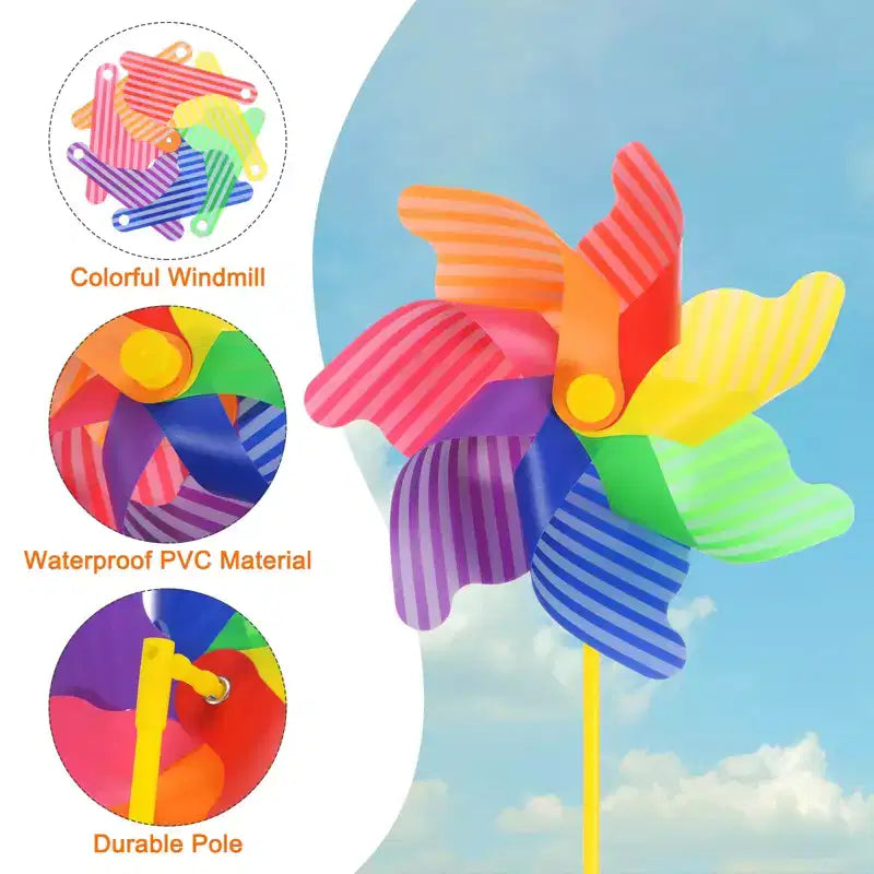 Unique Bargains Wind Outdoor Garden Pinwheels