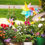 Unique Bargains Wind Outdoor Garden Pinwheels