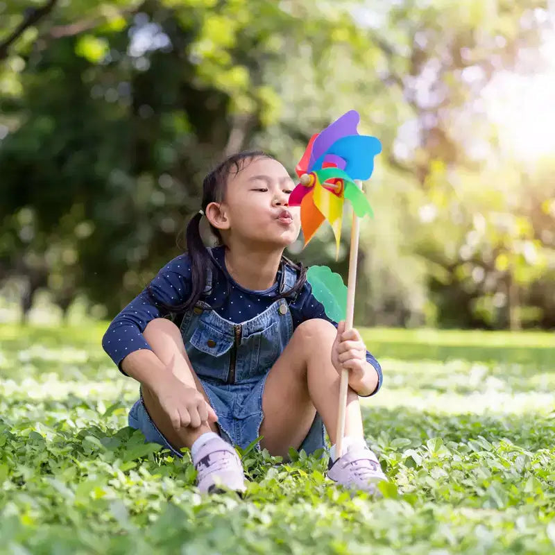 Unique Bargains Wind Outdoor Garden Pinwheels
