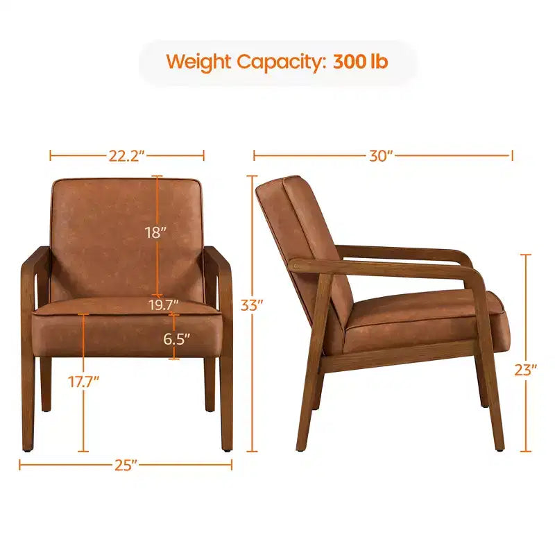 Yaheetech Set of 2 Extra-Wide Faux Leather Lounge Chair
