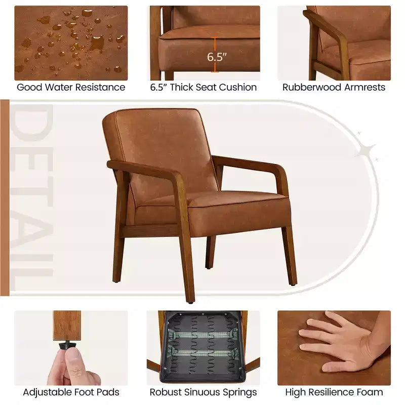 Yaheetech Set of 2 Extra-Wide Faux Leather Lounge Chair