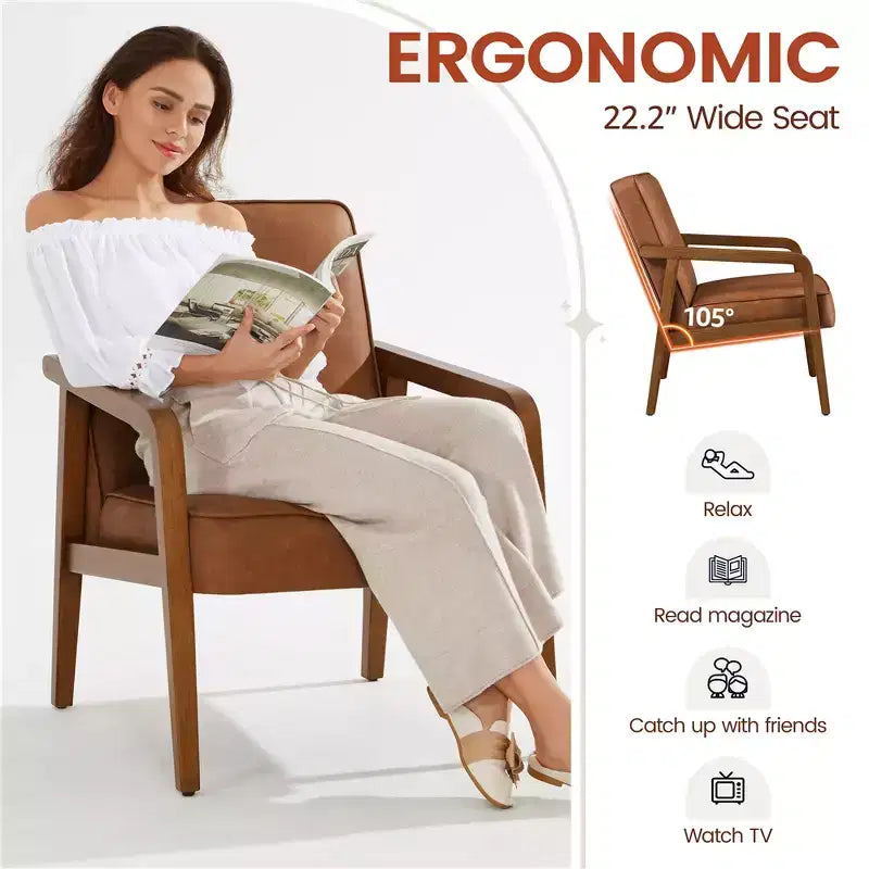 Yaheetech Set of 2 Extra-Wide Faux Leather Lounge Chair