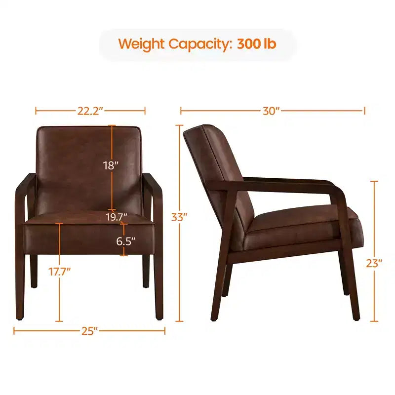 Yaheetech Set of 2 Extra-Wide Faux Leather Lounge Chair