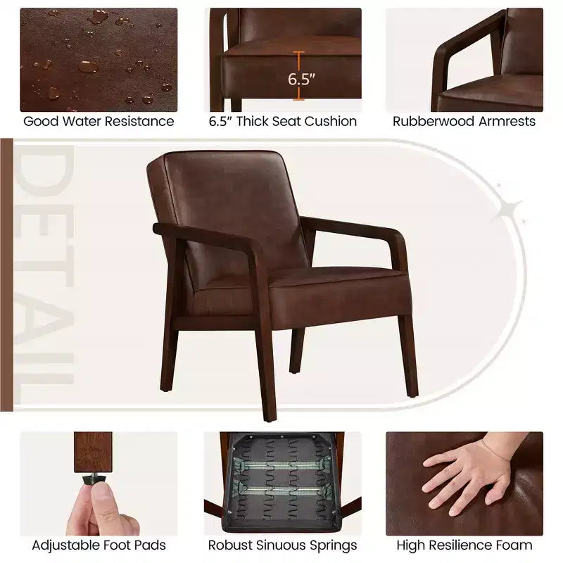 Yaheetech Set of 2 Extra-Wide Faux Leather Lounge Chair